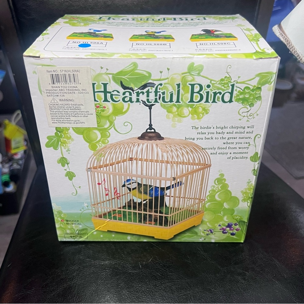 Heartful Bird Decorative Bird in Cage